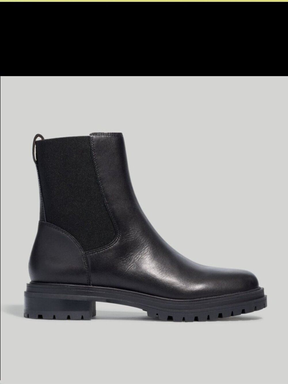 Madewell The Bradley Chelsea Lugsole Boot Black 7 1/2 New in Box